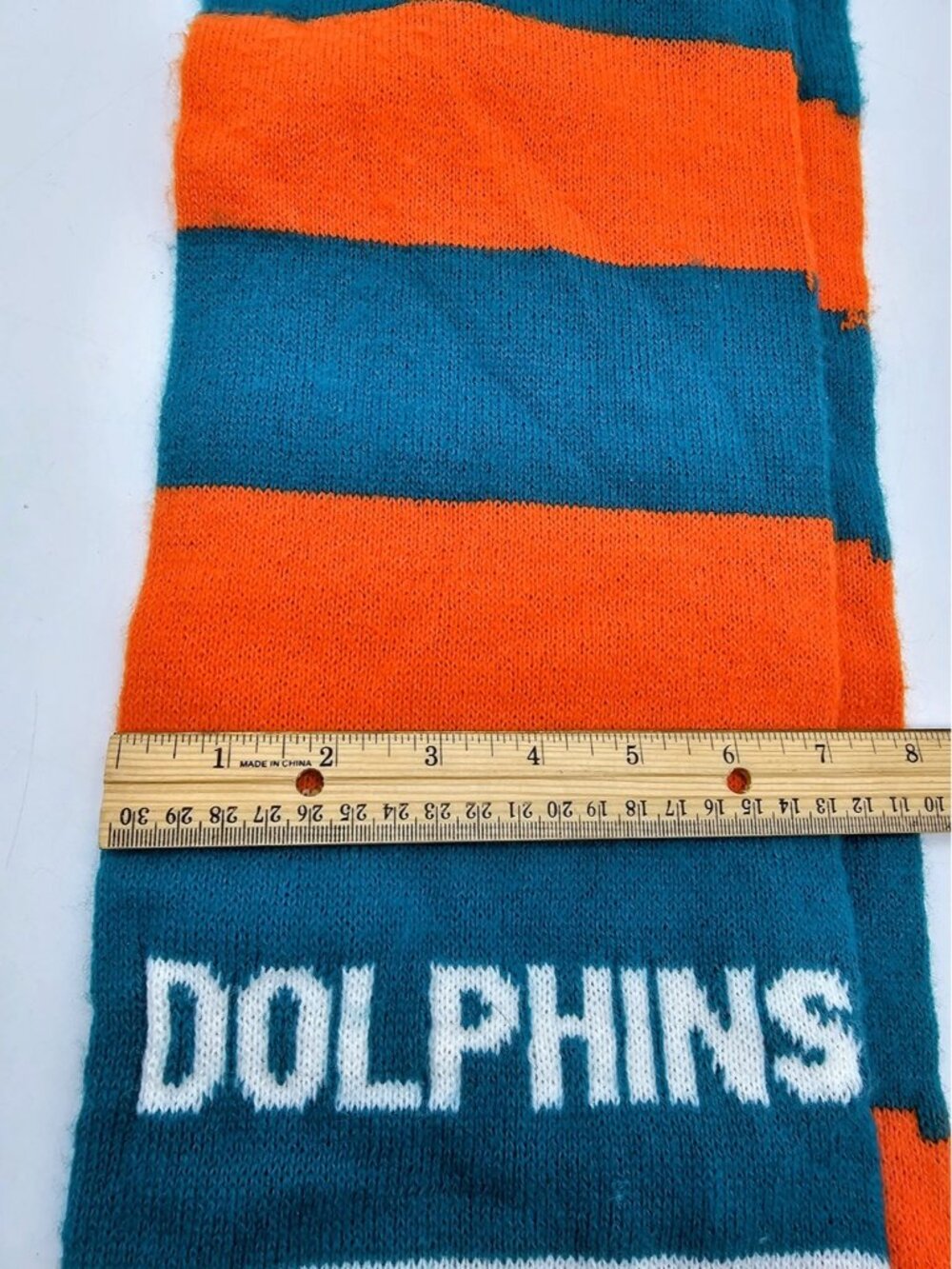 Vintage Miami Dolphins Scarf NFL Football Retro Acrylic Blend 50" Long - Picture 2 of 4
